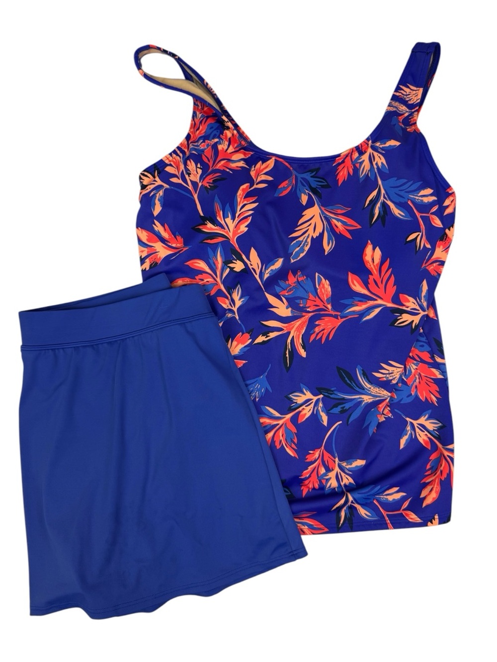LL Bean Floral Blue Tankini Set 14